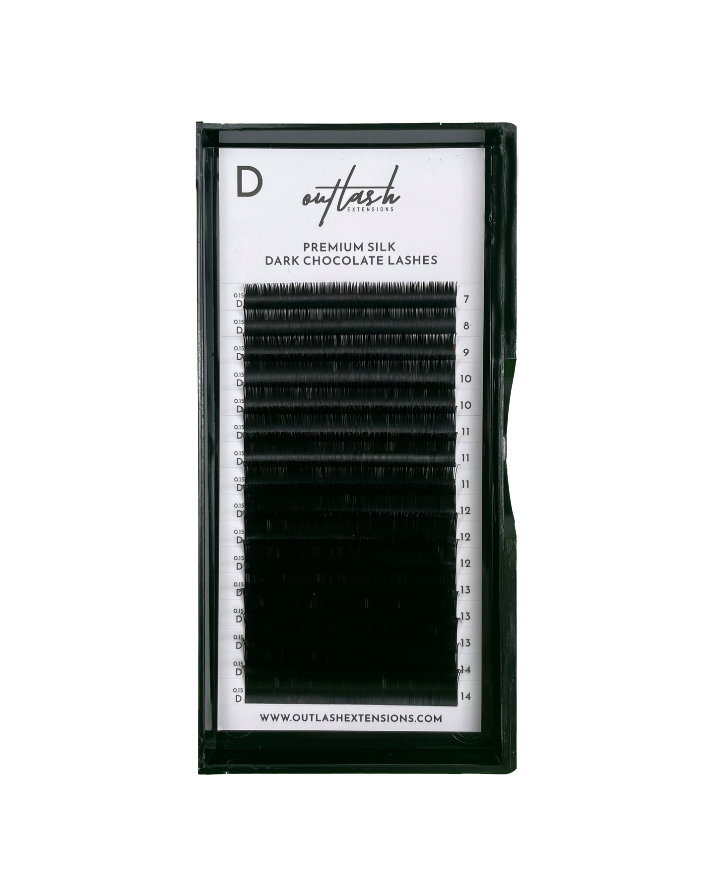 Premium Silk Dark Chocolate Lash Extensions - D Curl