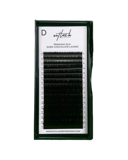 Premium Silk Dark Chocolate Lash Extensions - D Curl