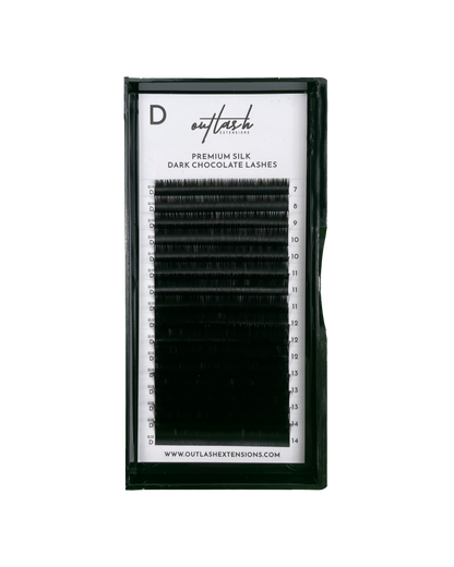 Premium Silk Dark Chocolate Lash Extensions - D Curl