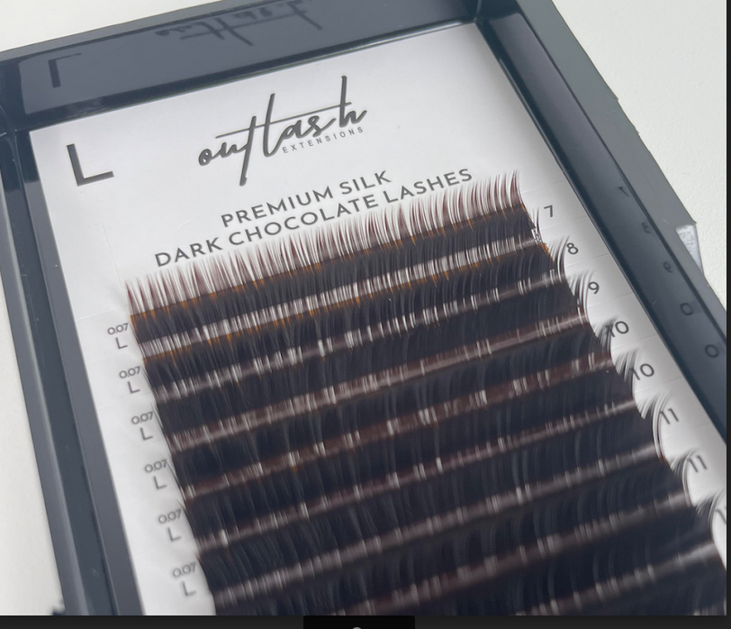 Premium Silk Mixed Dark Chocolate Lash Extensions - L Curl